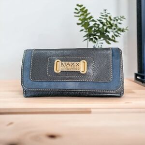 Maxx New York Signature Blue Leather Wallet